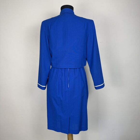 80s Military Marching Band Style w/ Cropped Jacket & Dress 2-Piece Set - Picture 3 of 11